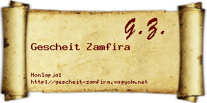 Gescheit Zamfira névjegykártya
